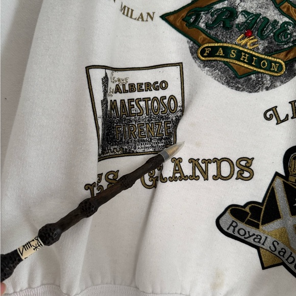 Forenza Vintage White Graphic Turtleneck Sweater - Picture 6 of 12